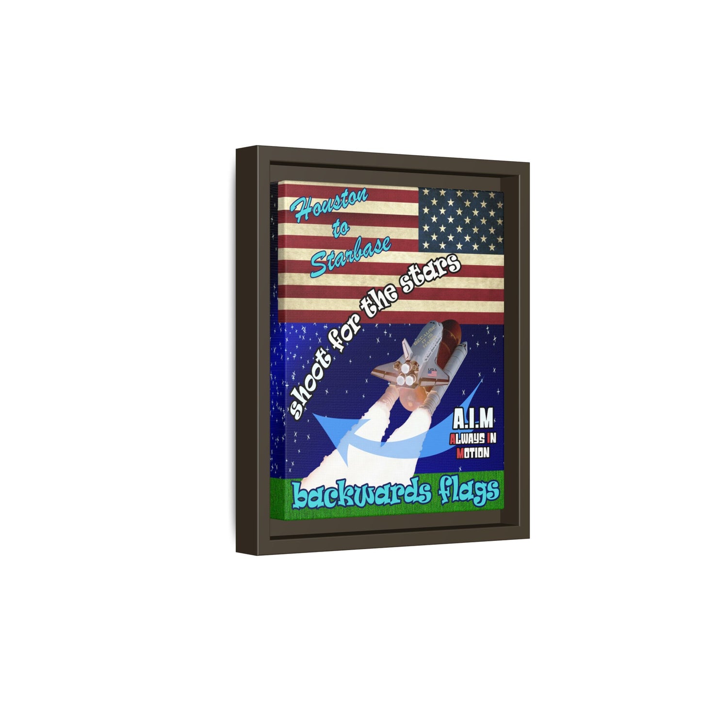 shoot for the stars - framed canvas art ('snoops' background)