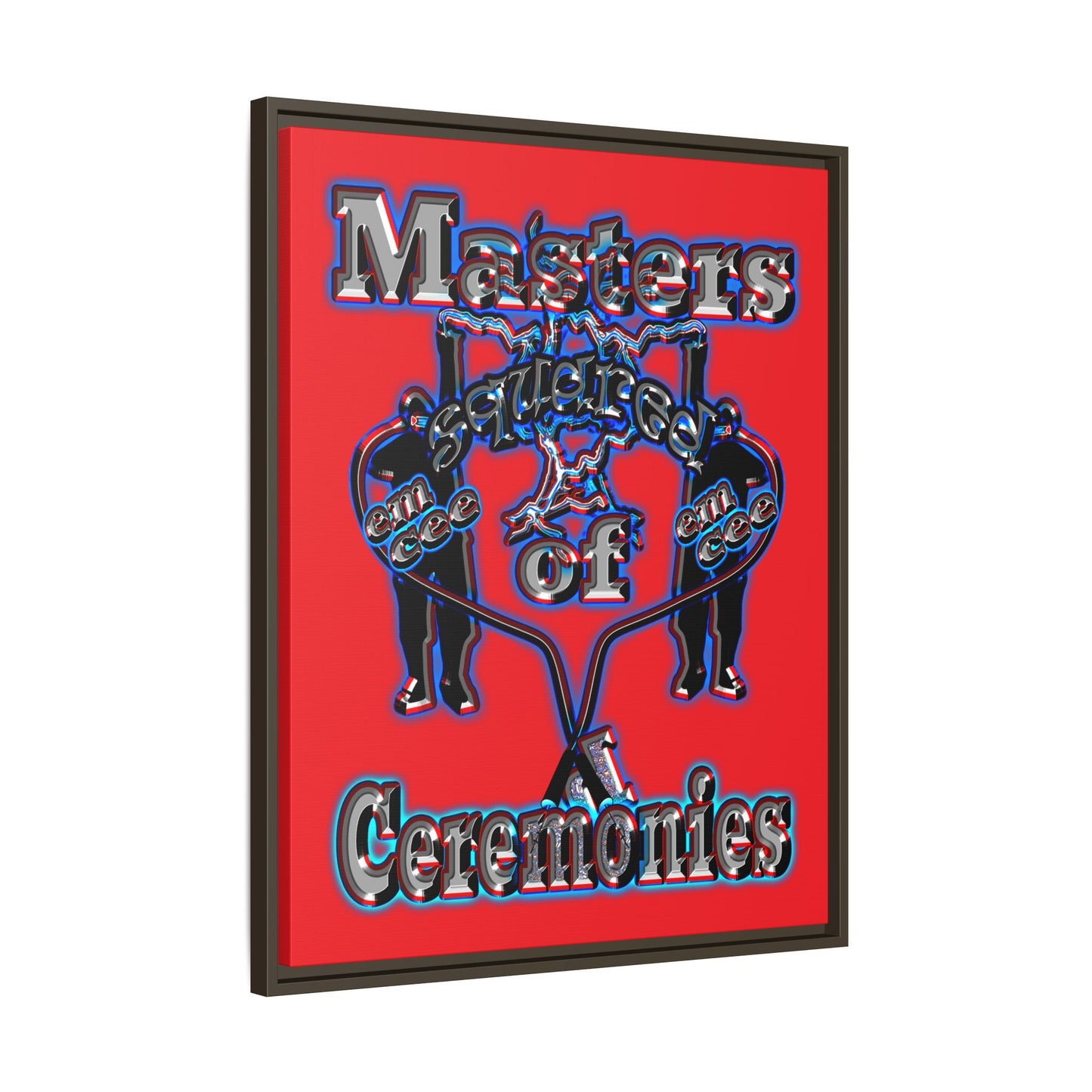 em cee squared - framed canvas art (red)