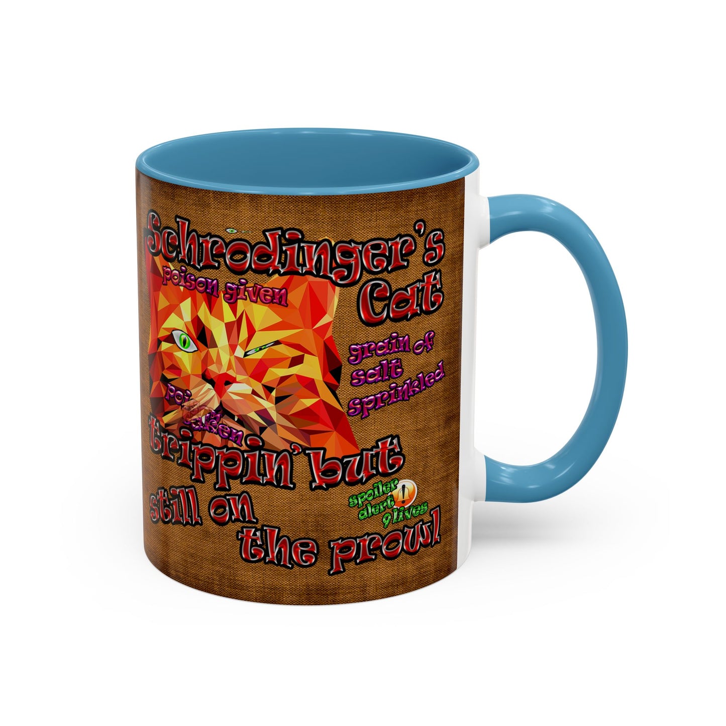 schrodinger's cat - Accent Mug (brown papyrus)