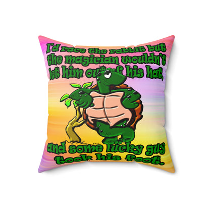 turtle race - Faux Suede Square Pillow - (color blur)
