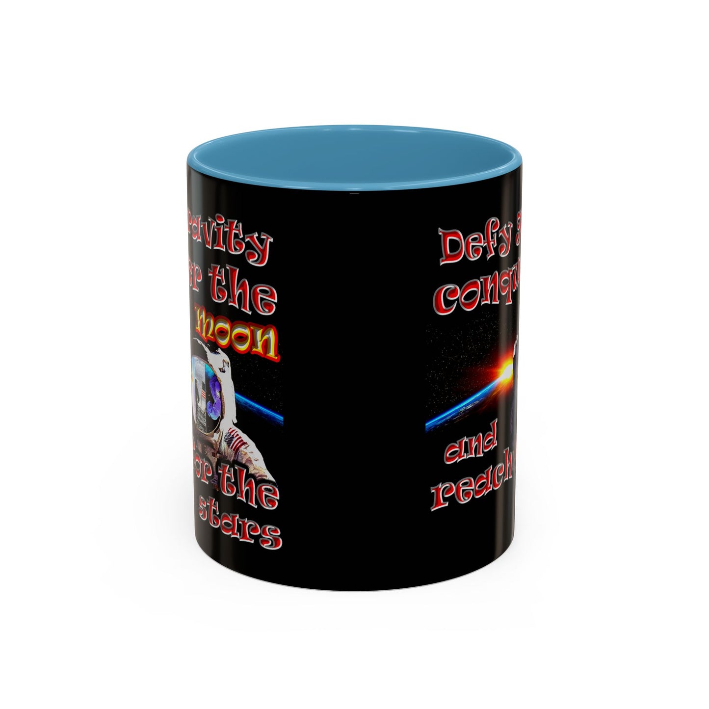 defy conquer reach - Accent Mug (black)