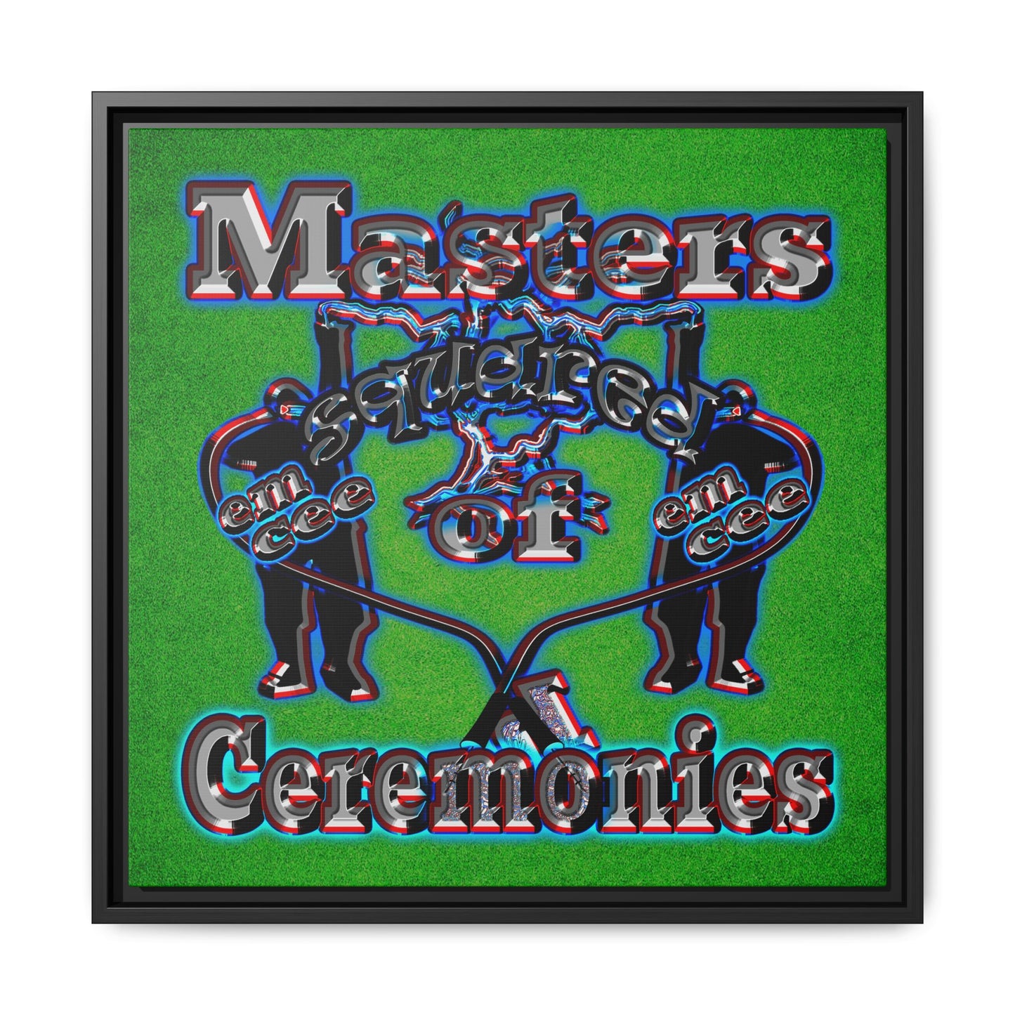 em cee squared - framed canvas art (green turf)