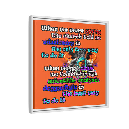 doggystyle - framed canvas art (orange)