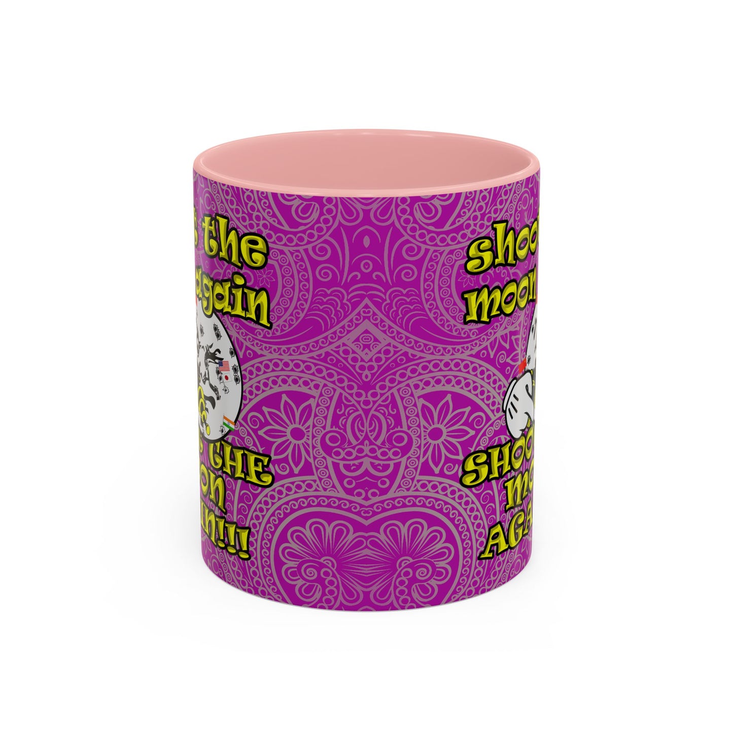shoot the moon again - Accent Mug (pink swirl)