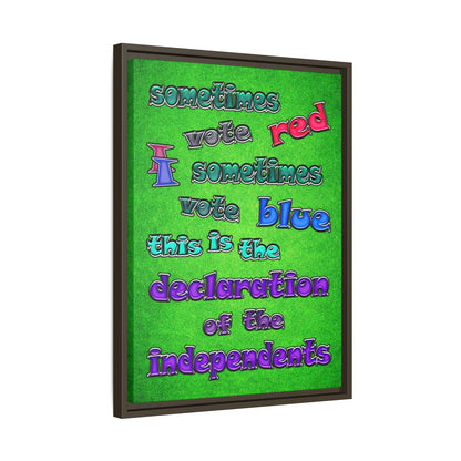 declaration of the independents - framed canvas art (green turf)