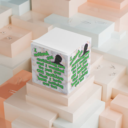 noticed you noticing - note cube (white marble)