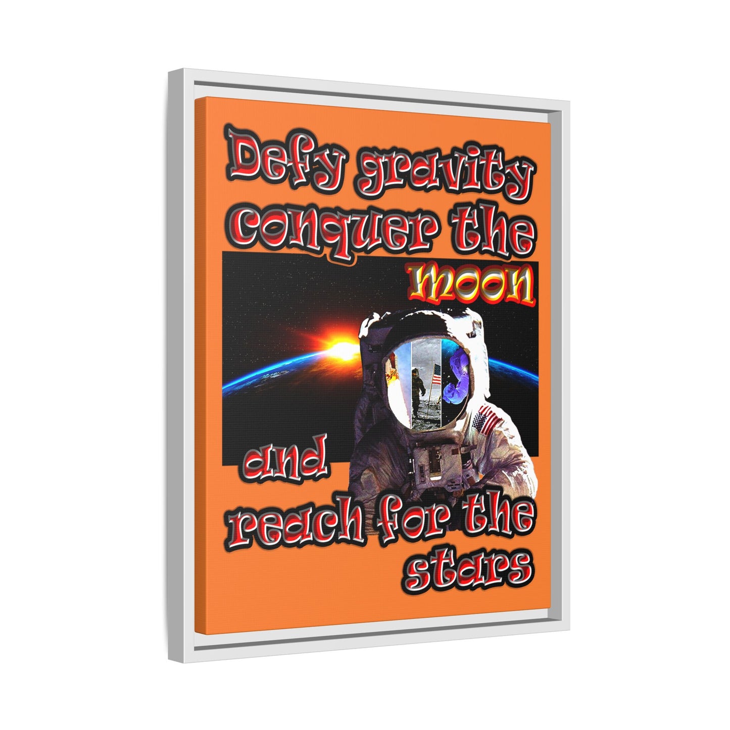 defy conquer reach - framed canvas art (crusta)
