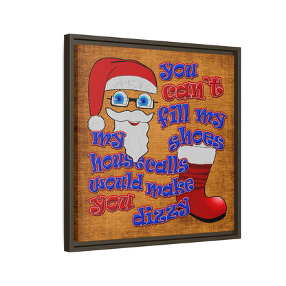 santa's shoes - framed canvas art (brown papyrus)