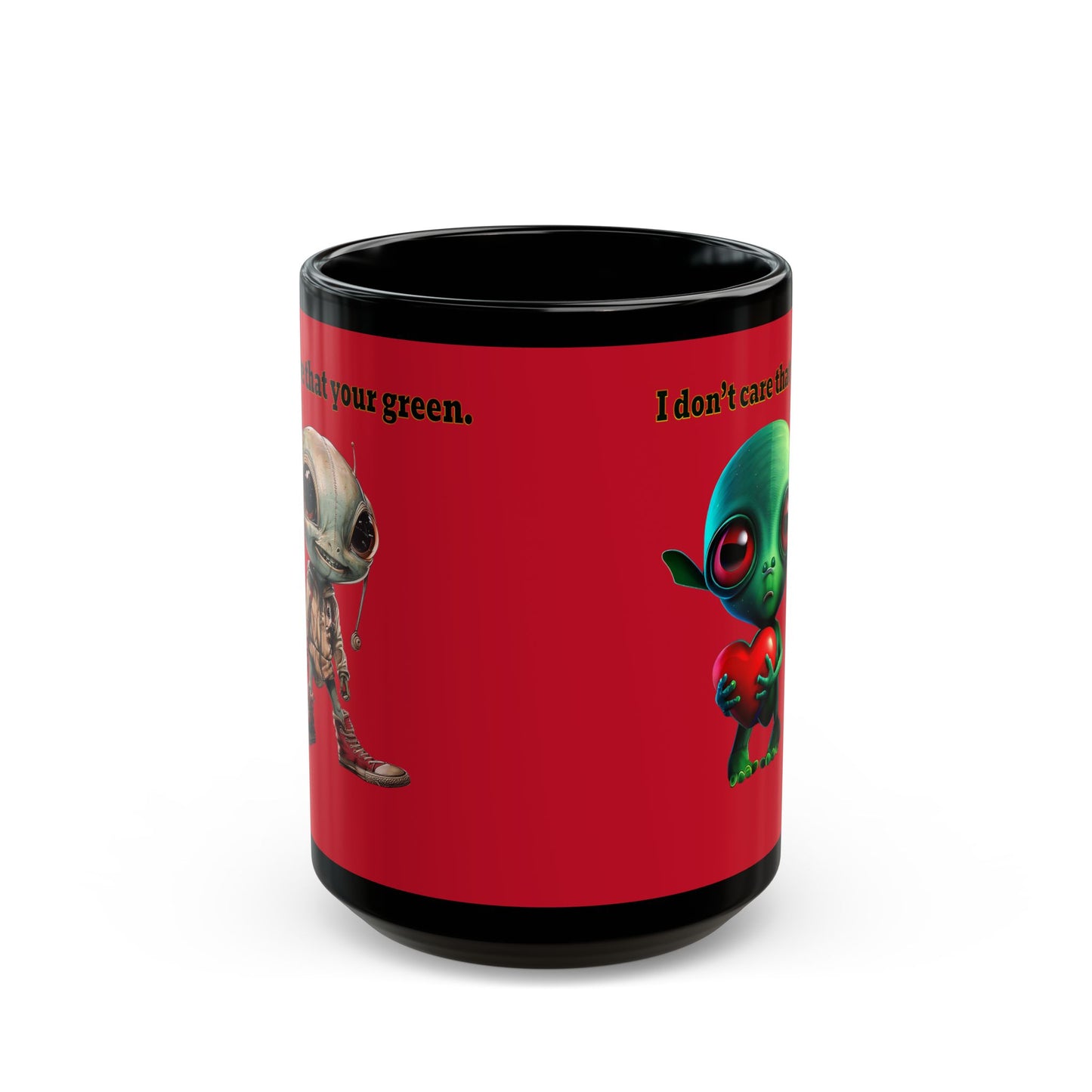 I don't care that your grey - Black Mug (dark red)