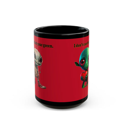I don't care that your grey - Black Mug (dark red)