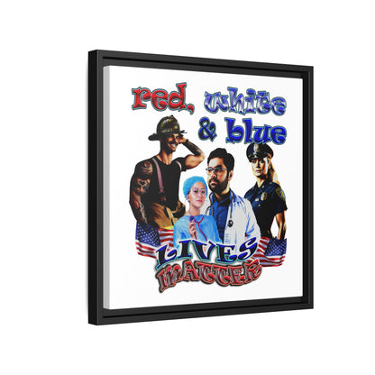 rw&b lives matter - framed canvas art (white)
