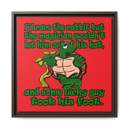 turtle race - framed canvas art (red)