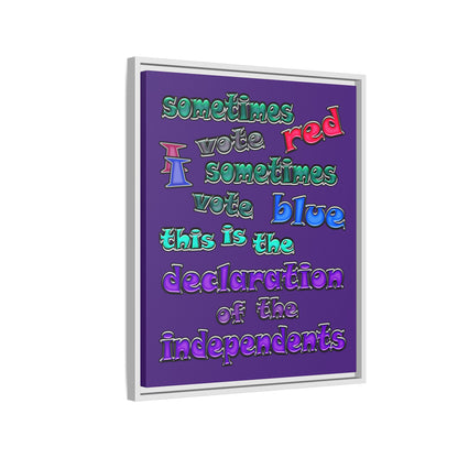 declaration of the independents - framed canvas art (purple)