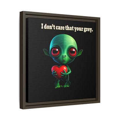 I don't care that your grey - framed canvas art (black)