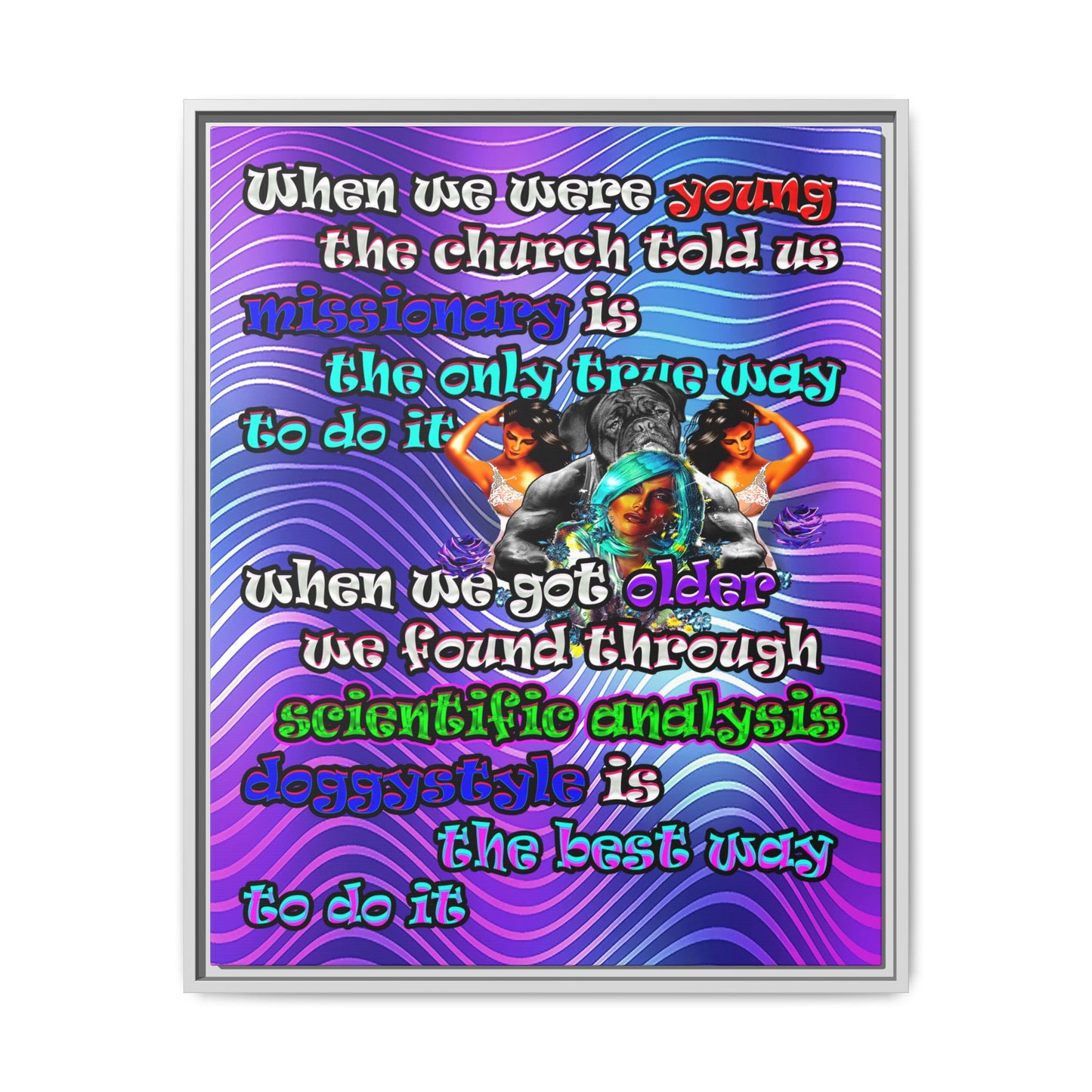 doggystyle - framed canvas art (purple wave)