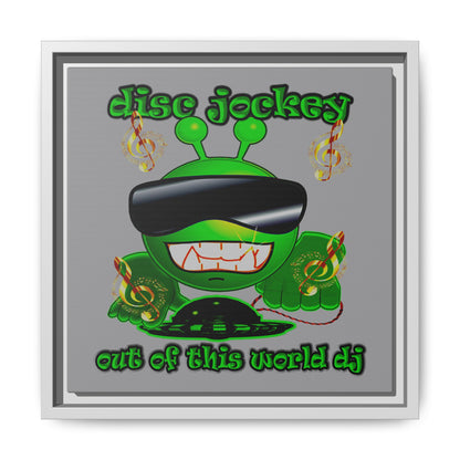 disc jockey - framed canvas art (grey)