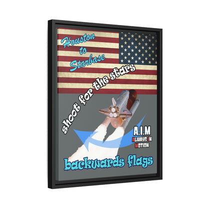 shoot for the stars - framed canvas art (dark grey)