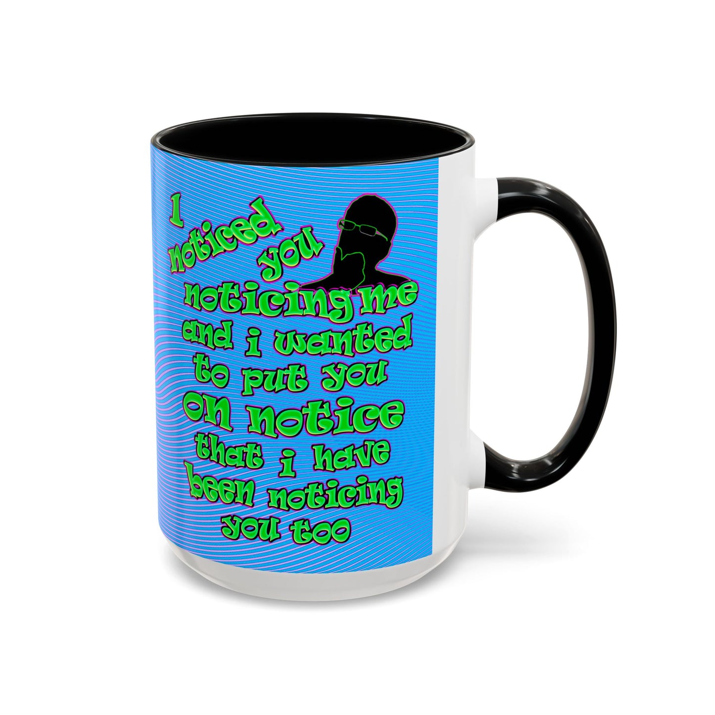 noticed you noticing - Accent Mug (light blue-purple wave)
