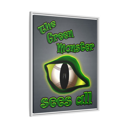 green monster - framed canvas art (grey-light grey)