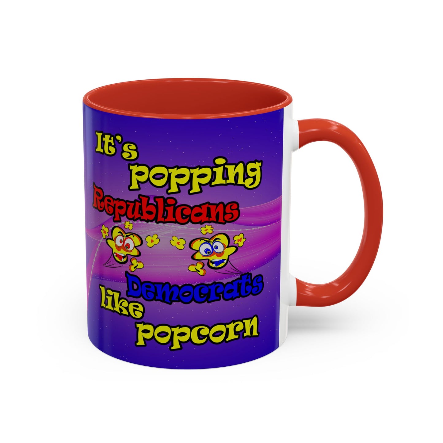 popping like popcorn - Accent Mug (purple-pink wave)