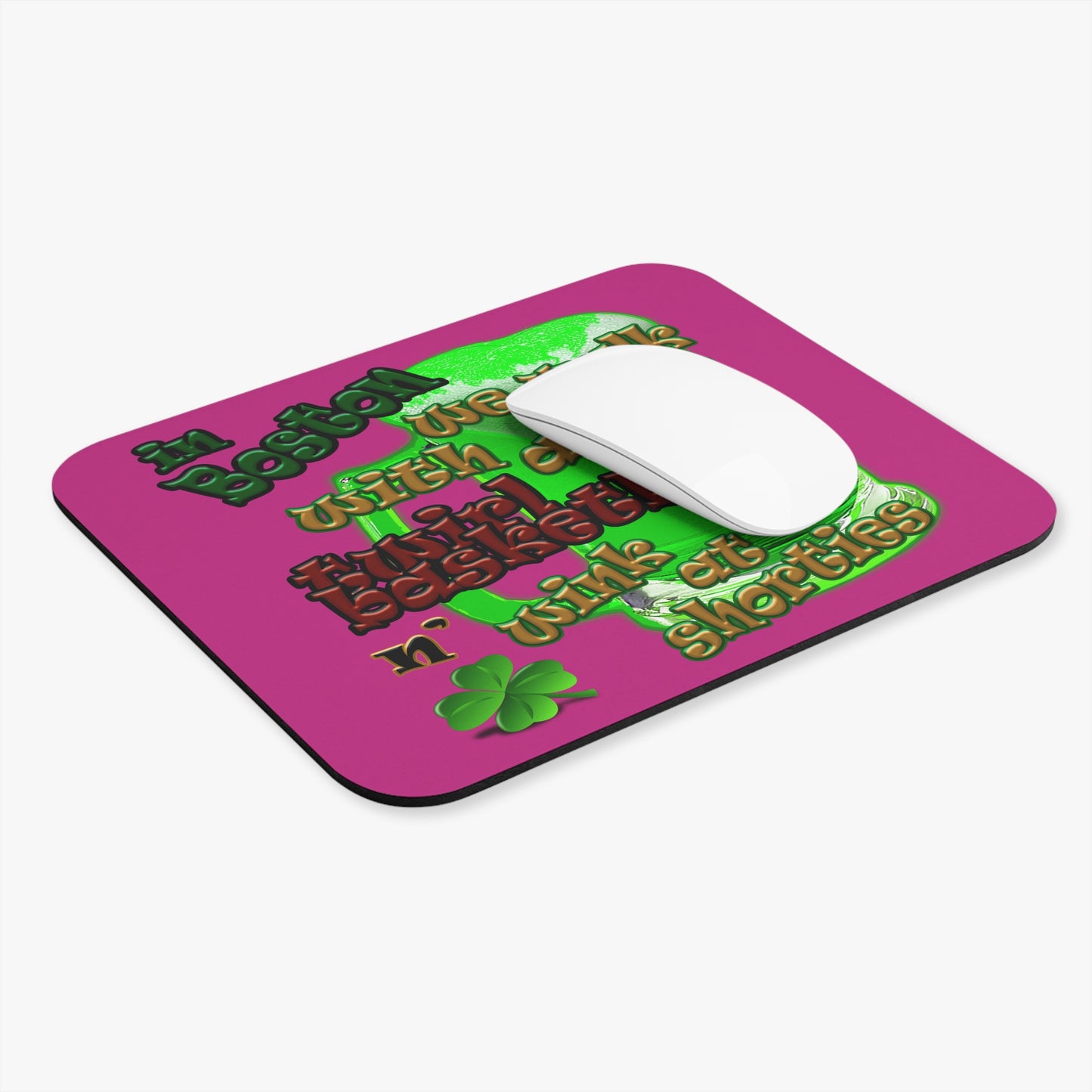 celtics logo - Mouse Pad (Rectangle) (pink)