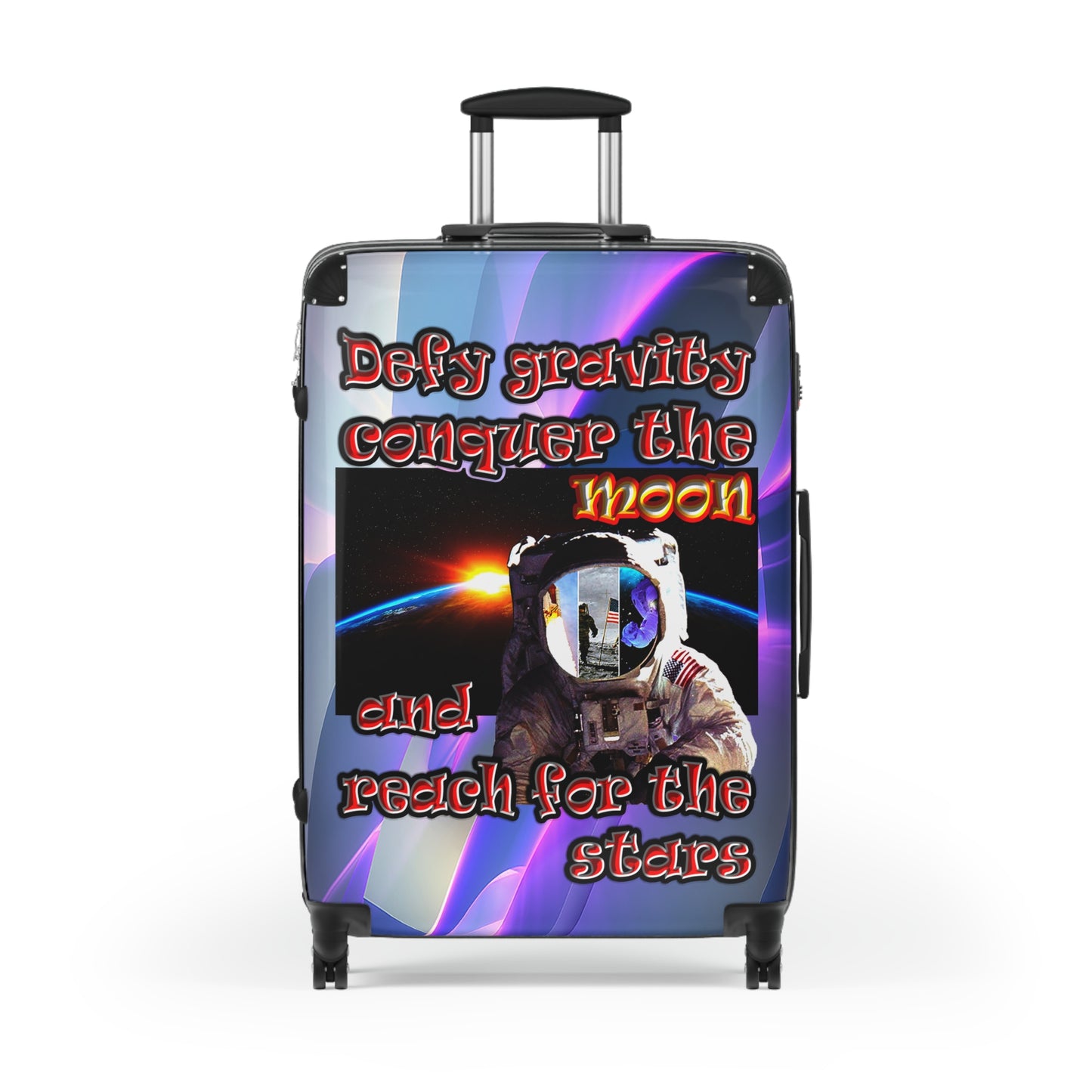 defy conquer reach - Suitcase (grey-pink wave)