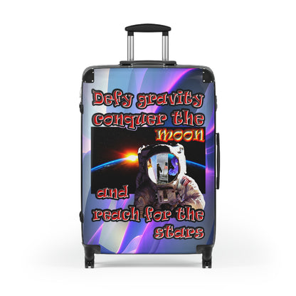 defy conquer reach - Suitcase (grey-pink wave)