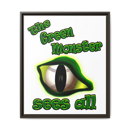 green monster - framed canvas art (white)