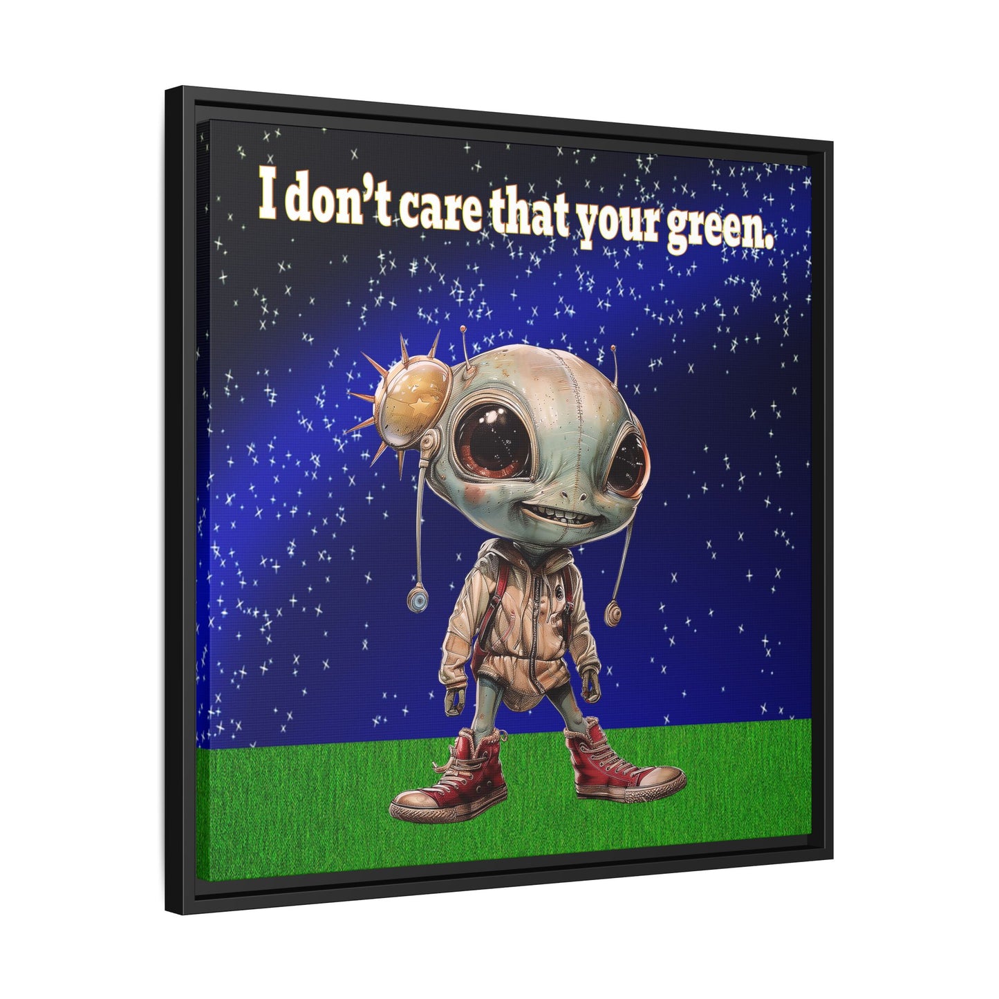 I don't care that your green - framed canvas art ('snoops' background)