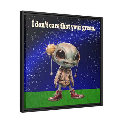 I don't care that your green - framed canvas art ('snoops' background)