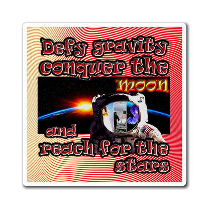 defy conquer reach - Magnets - (yellow-orange wave)