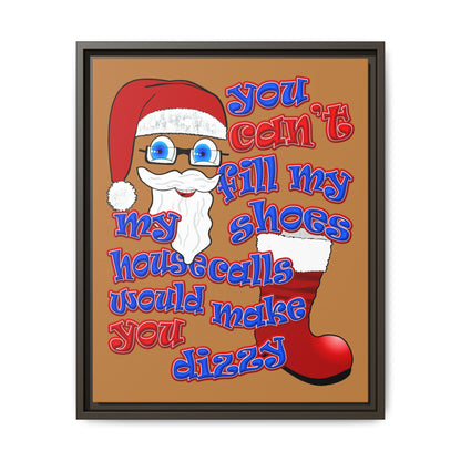 santa's shoes - framed canvas art (light brown)