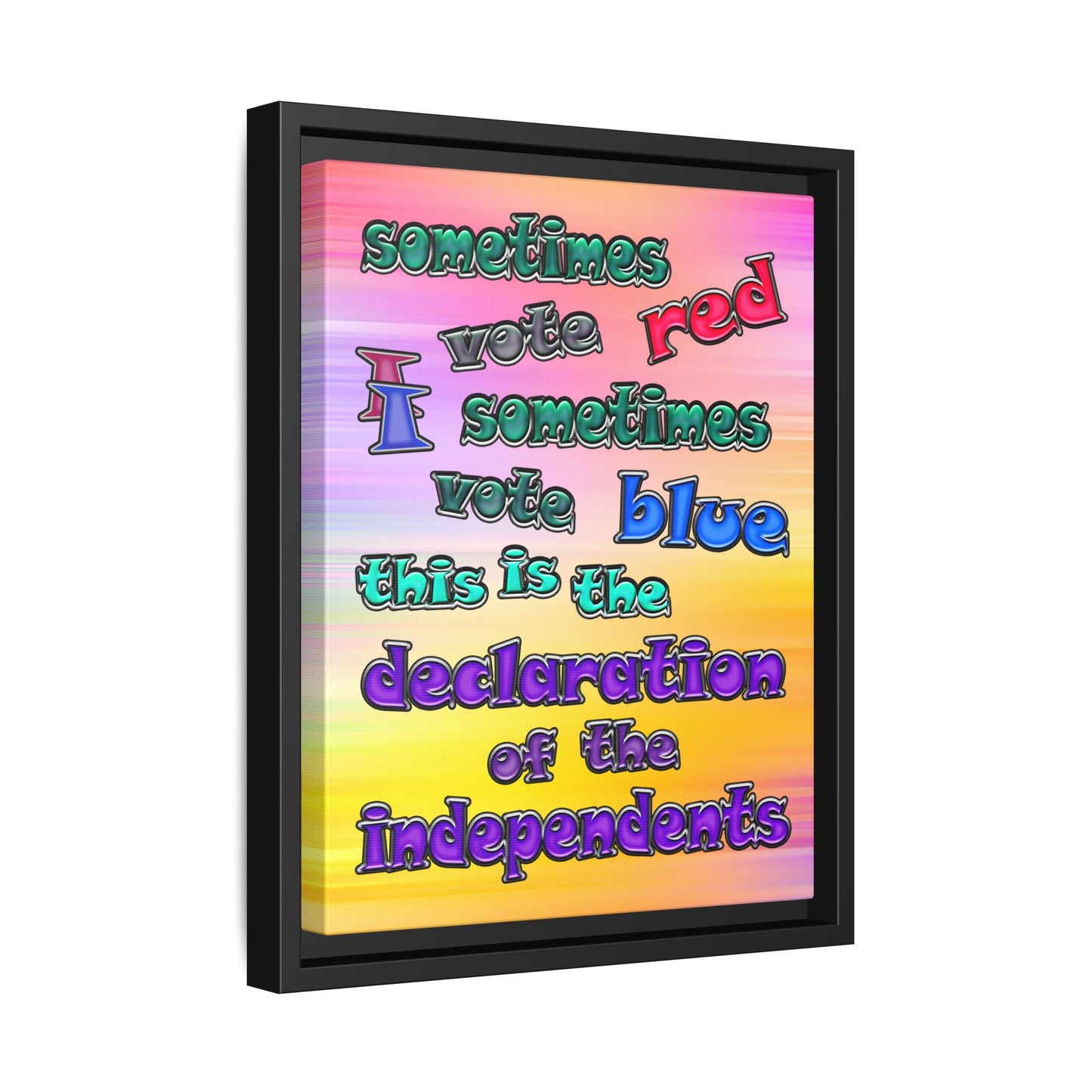 declaration of the independents - framed canvas art (color blur)
