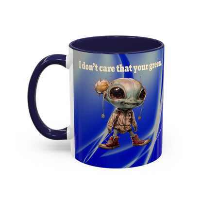 I don't care that your grey - Accent Mug (blue-white wave)