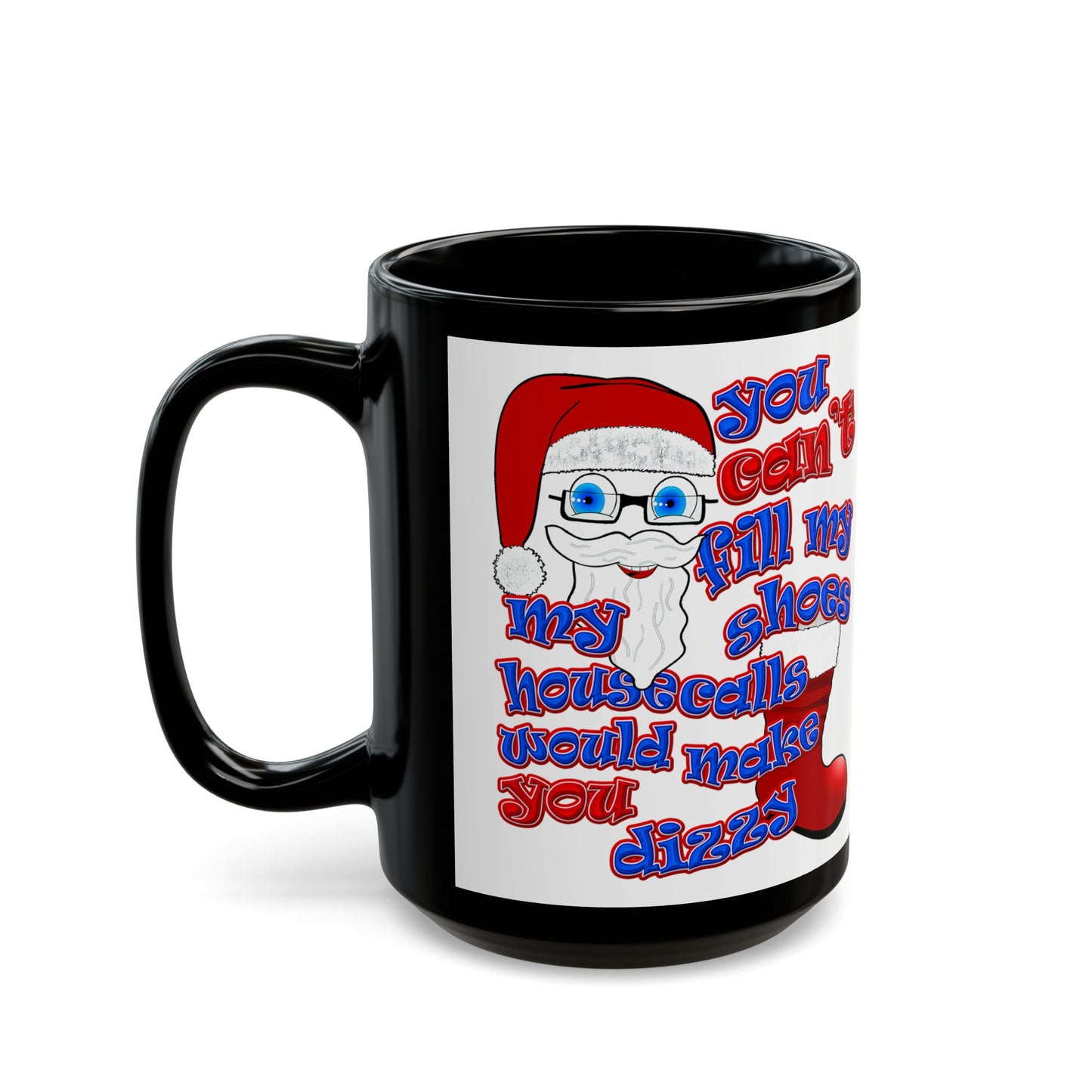 santa's shoes - Black Mug (white)