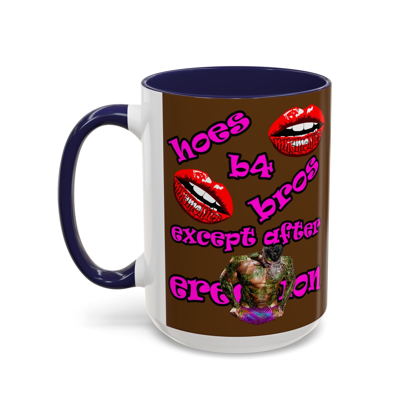 hoes b4 bros - Accent Mug (brown)