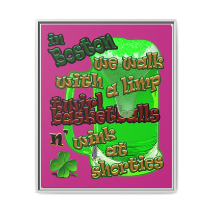 celtics logo - framed canvas art (pink)