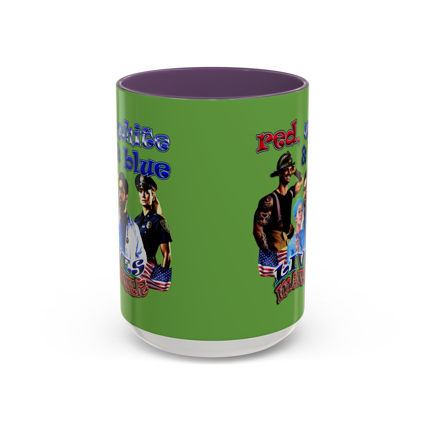 rw&b lives matter - Accent Mug (green)