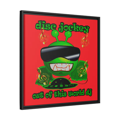 disc jockey - framed canvas art (red)