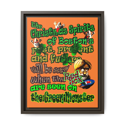 christmas spirits of boston - framed canvas art (crusta)