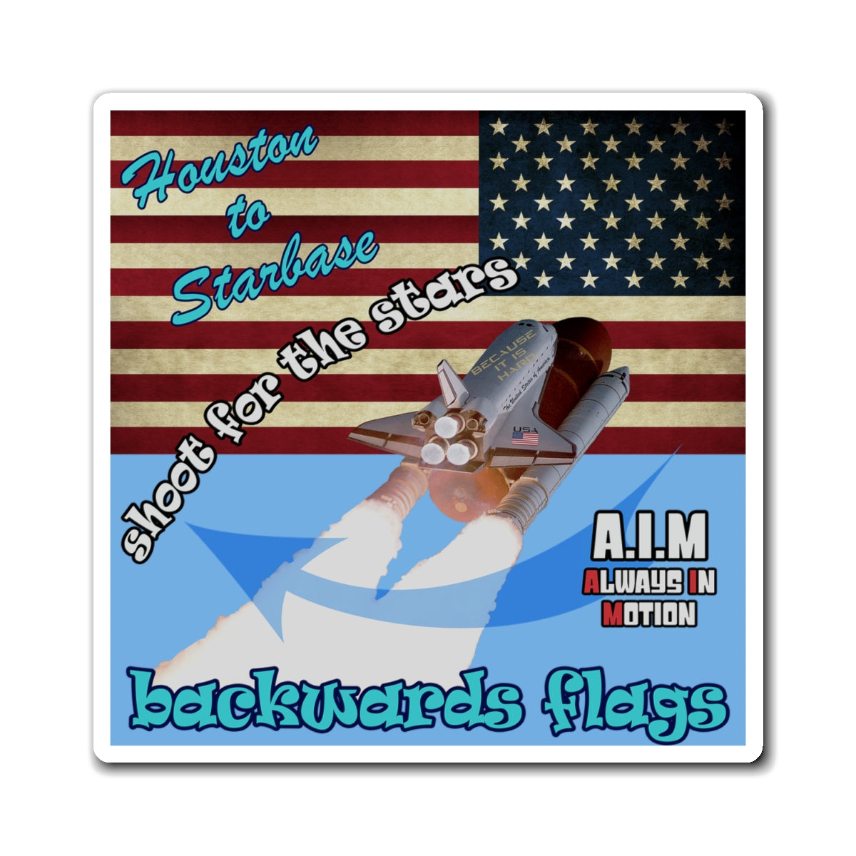 shoot for the stars - Magnets - (light blue)