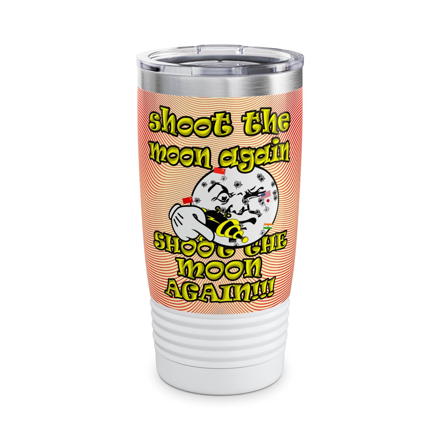 shoot the moon again - Ringneck Tumbler, 20oz (yellow-orange wave)