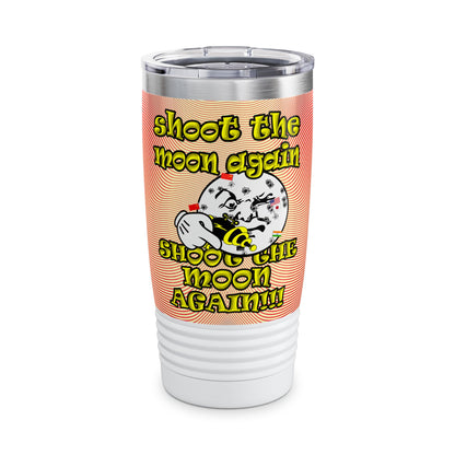 shoot the moon again - Ringneck Tumbler, 20oz (yellow-orange wave)