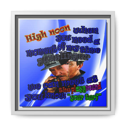 high noon - framed canvas art (blue-white wave)