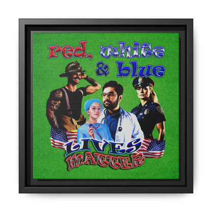 rw&b lives matter - framed canvas art (green turf)