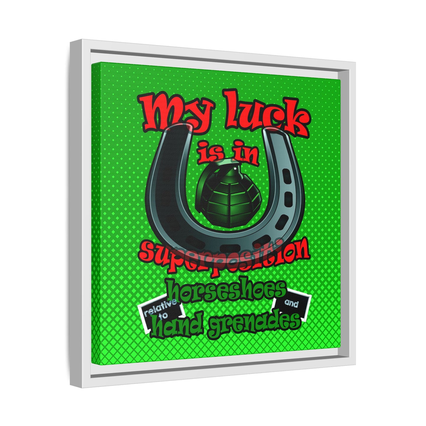 my luck - framed canvas art (logo green)