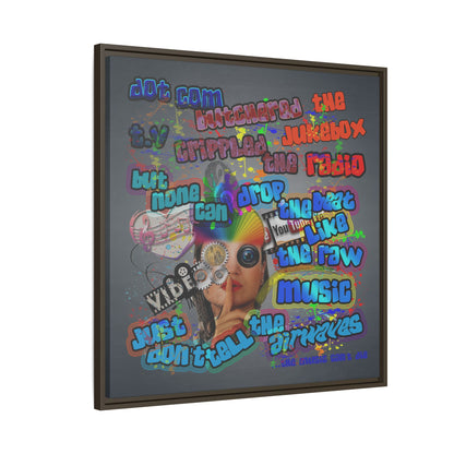 drop the beat - framed canvas art (grey-light grey)