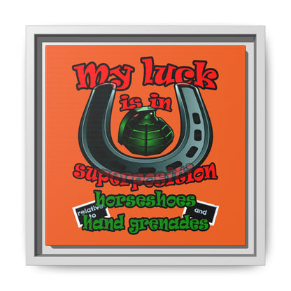 my luck - framed canvas art (orange)