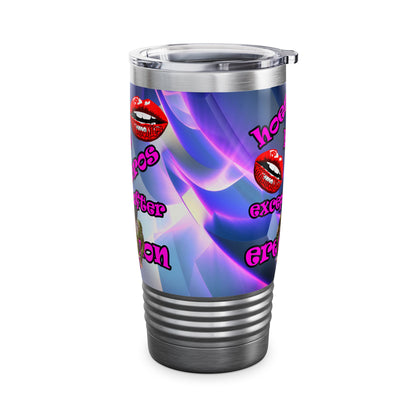 hoes b4 bros - Ringneck Tumbler, 20oz (grey-pink wave)