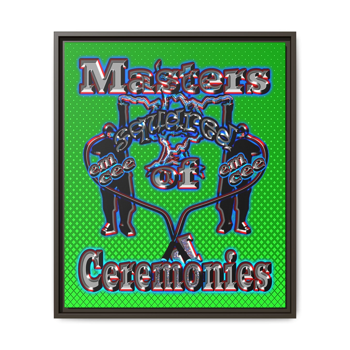 em cee squared - framed canvas art (logo green)